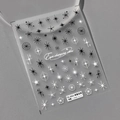 Sticker nail art 5D relief modèle TS-3321 avec motifs d'étoiles noires et blanches - TS-3321 Étoiles Changeantes - Nouveau Relief