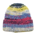 Close-up of thick chunky knit texture and colorful gradient stripes on the winter beanie - M(54-60cm) / Colorful Stripes Mixed (6#)