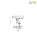Clear small glass roman column candle holder for home decor, 8.5cm height size - Small Transparent