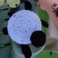 Sous-verre tortue crocheté à la main en noir et blanc pour protection thermique - Noir & Blanc