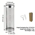 Rolling stainless steel BBQ grilling basket 11.8 inch with hook and storage box - Large Single Pack (with Hook + Kraft Box)