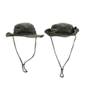 Détail du chapeau boonie vert armée avec boutons-pression et évents de ventilation - Vert Militaire