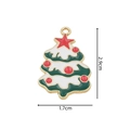 Christmas tree enamel pendant charm in green and gold with size dimensions 2.9cm by 1.7cm - 2332 Tall Christmas Tree