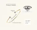 Bracciale rigido aperto in argento 925 dorato con pietre di moissanite da 5 mm - Oro-Bracciale a Quattro Griffe