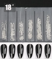 Set of 6 styles silver metal nail art chains and pearls in clear storage box - 18# Silver Multi-style Metal Chain