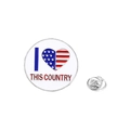 I Heart This Country USA vlag hart metalen reversspeld met zilveren rand - Hartvlag Stijl (C2801-1)