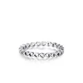 Minimalistischer S925 Sterlingsilber Ring mit ineinandergreifenden hohlen Herzmustern - US-Größe 6 / Silber