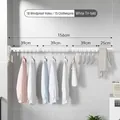 Three-fold white wall mounted drying rack with 18 windproof holes and 15 clips 156cm - White (Upgraded 3-Fold/18 Holes 15 Clips)