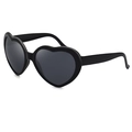 Matte black heart shaped sunglasses with dark grey lenses for festivals and parties - Black