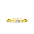 Eleganter S925 Silberring mit Vergoldung und Goldfolien-Textur - US 5 / Gold