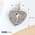 Silver infinity heart pendant with micro-pave zircons, measuring 2.2cm by 2.6cm - SMP54292-Silver Infinity Symbol Heart Pendant
