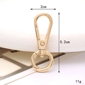 Zinc alloy light gold swivel lobster clasp spring gate ring for bags and keychains - Double-Ended Spring Ring Plate Buckle / 5.2cm / Gold