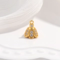 Elegante ciondolo a campana in argento S925 dorato con zirconi in design a gonna - Oro