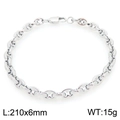 Bracelet à mailles marine en acier inoxydable argenté, dimensions 210 mm x 6 mm unisexe - Argent (KB206241-KFC)