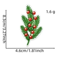 Detail of pine needle embroidery patch with size dimensions for Christmas DIY decor - Christmas Patch 25# (Pine Leaves)