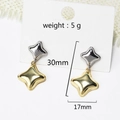 Irregular starfish earrings shown with 30mm height and 5g weight dimensions - Gold