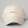 Classic beige cotton baseball cap with Carpe Diem black embroidery and adjustable strap - One Size / Beige
