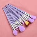 Purple 13-piece makeup brush set with soft synthetic bristles and a purple handle finish - 13Pcs Glaze Purple [OPP Bag]