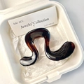 Amber acetate shark hair claw clip with wave design in elegant paper gift packaging - Medium / Dark Coffee Wave Geometric