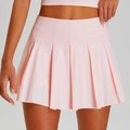 Light pink pleated tennis skirt for women with high waist athletic cooling fabric - S / Sakura Pink