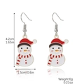 Christmas snowman drop earrings with colorful enamel finish and silver hooks - Snowman Ear Hooks (E2308-6)