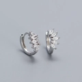 Elegante S925 Sterling Silber Creolen mit Marquise-Schliff Zirkonia-Kristallen - 925er Silber / Weißgold