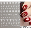 Self-adhesive white heart nail stickers SO-173 with liquid gold lily effect for manicure - SO-173 Dripping Heart / White