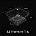 Transparent plastic square mooncake tray 8.5x8.5cm for food packaging display - 125g 8.5 Clear Tray / 100pcs per Pack