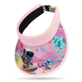 Pink sun visor for kids with 3D astronaut space theme and adjustable elastic strap - Adjustable / Light Pink