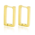 Polished rectangle hoop earrings in bright gold finish made of high-quality stainless steel - Rectangle / Gold