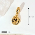 Golden moon and astronaut charm with blue crystals and sparkling bail, 2.7cm pendant - Gold Crescent Astronaut Style (SMP53379)