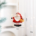 Santa Claus ornament with yellow gift box for Christmas tree decor, 7.2cm resin pendant - Santa Claus - Yellow Gift