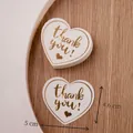 Etichetta regalo bianca a forma di cuore con scritta in lamina d'oro e piccolo cuore rosso - Bronzatura Cuore Thank You - Bianco - 5*4.6cm