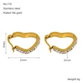 Herzförmige Creolen aus 18k vergoldetem Edelstahl mit glänzenden Zirkonia - 19*20mm