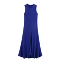 Elegantes ärmelloses Maxikleid in Dunkelblau mit Rundhalsausschnitt und fließendem Fall - S / Blau