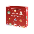 Rote Weihnachtsgeschenktüte mit Eisbär und Pinguin Motiv für festliche Geschenke - Mittel / Rot