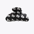 Classic black hair claw clip featuring a white cowboy hat pattern with stars - Black White Star Hat Pattern Claw