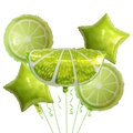 Set di 5 palloncini in alluminio a forma di limone e stelle per feste di compleanno - Stella di Limone