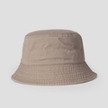 Detailed view of reinforced stitching and khaki cotton twill fabric on sun hat brim - M (56-58cm) / Dark Beige