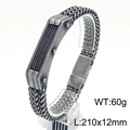 Herren Hip-Hop Kabelkette Armband in Silber mit Metallplatte, Größe 210x12mm - Gewehrschwarz (KB182961-KFC) / 21cm