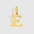 Ciondolo a lettera E lucido in acciaio inossidabile placcato oro 18k per gioielli - Lettera E (ZP30271) / Argento