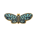 Navy Blue Leaves Geometric Butterfly