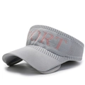 Visera de punto gris claro con letras Sport rosas para correr al aire libre y deporte - Gris