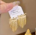 Elegante Ohrringe aus 14K vergoldetem 925er Silber mit Zirkon-Fransen auf Displaykarte - 925 Silber Vergoldet/Zirkonia / Gold