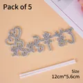 5-pack rhinestone Happy Birthday cake toppers with silver crystal and white stands - Felt Rhinestone Hard Working Mom Heart (5 Pcs) / White
