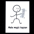 Transparent double-pointed crystal quartz point on a decorative magic affirmation card - White Crystal