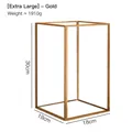 Extra large gold minimalist glass storage box display stand, 30cm height with metal frame - Extra Large / Gold