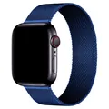 Dark blue Milanese loop mesh metal strap compatible with Apple Watch Series - 9 Blue / 38/40/41/42mm