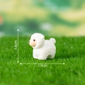 Miniature white cartoon sheep resin ornament with dimensions 1.6cm height and 1.9cm width - No.2 Little Sheep