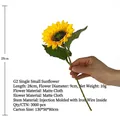 Artificial single sunflower with matte fabric petals and 9cm flower head for home decor - Premium Small Single (28cm/9cm Diameter)